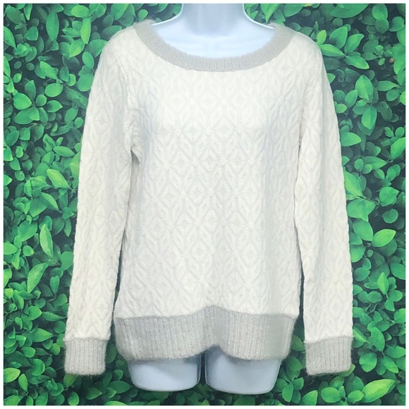 LOFT Sweaters - NWT Ann Taylor Loft grey/cream wool blend sweater